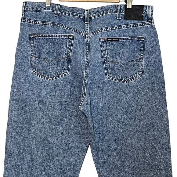 Harley Davidson Mens Genuine Motor Medium Wash Straight Leg Jeans size 40 x 30 - Picture 4 of 13